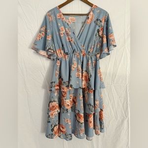 Blue floral dress